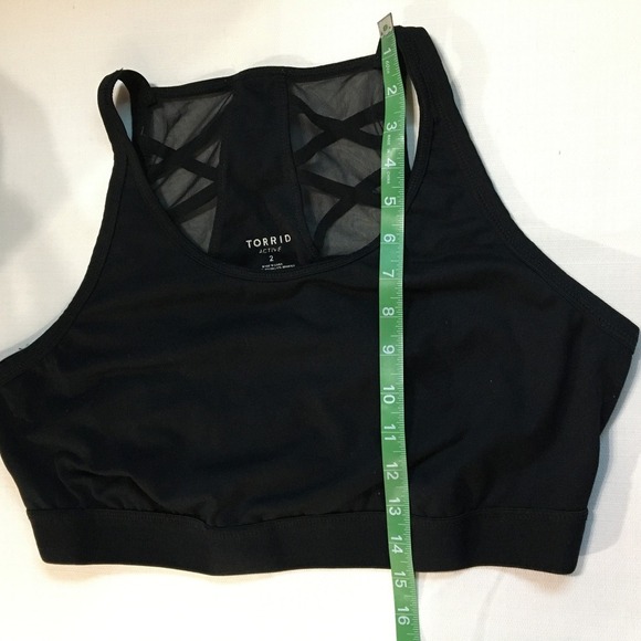 Torrid Active Black Lattice & Mesh Back Athletic Sports Bra -Plus Size 2 Workout - Picture 5 of 7